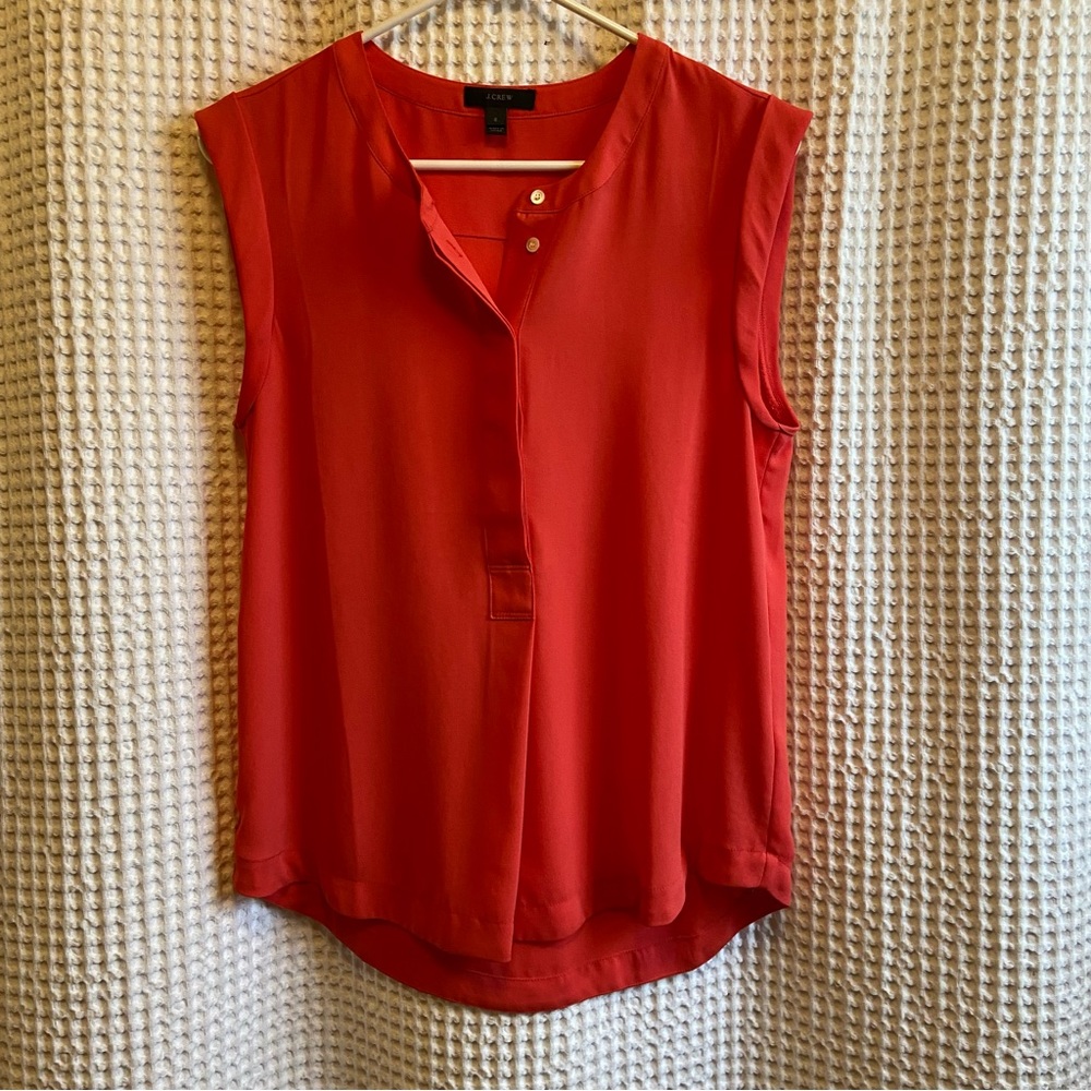 New J Crew Orange Sleeveless Blouse - Size 6